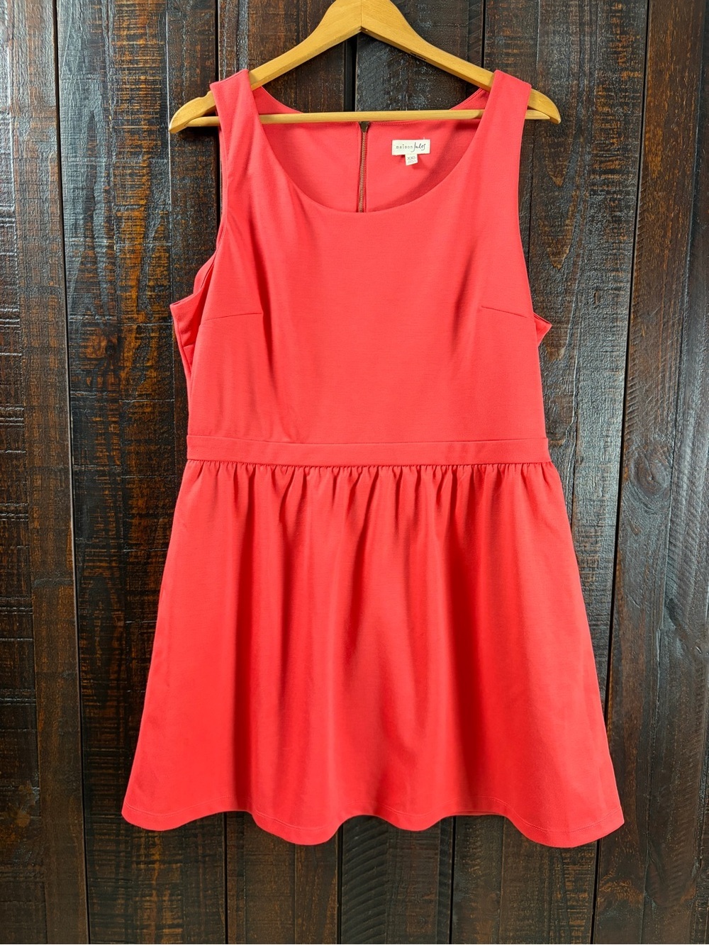 Maison Jules XXL Coral Fit & Flare Skater Dress with Pockets